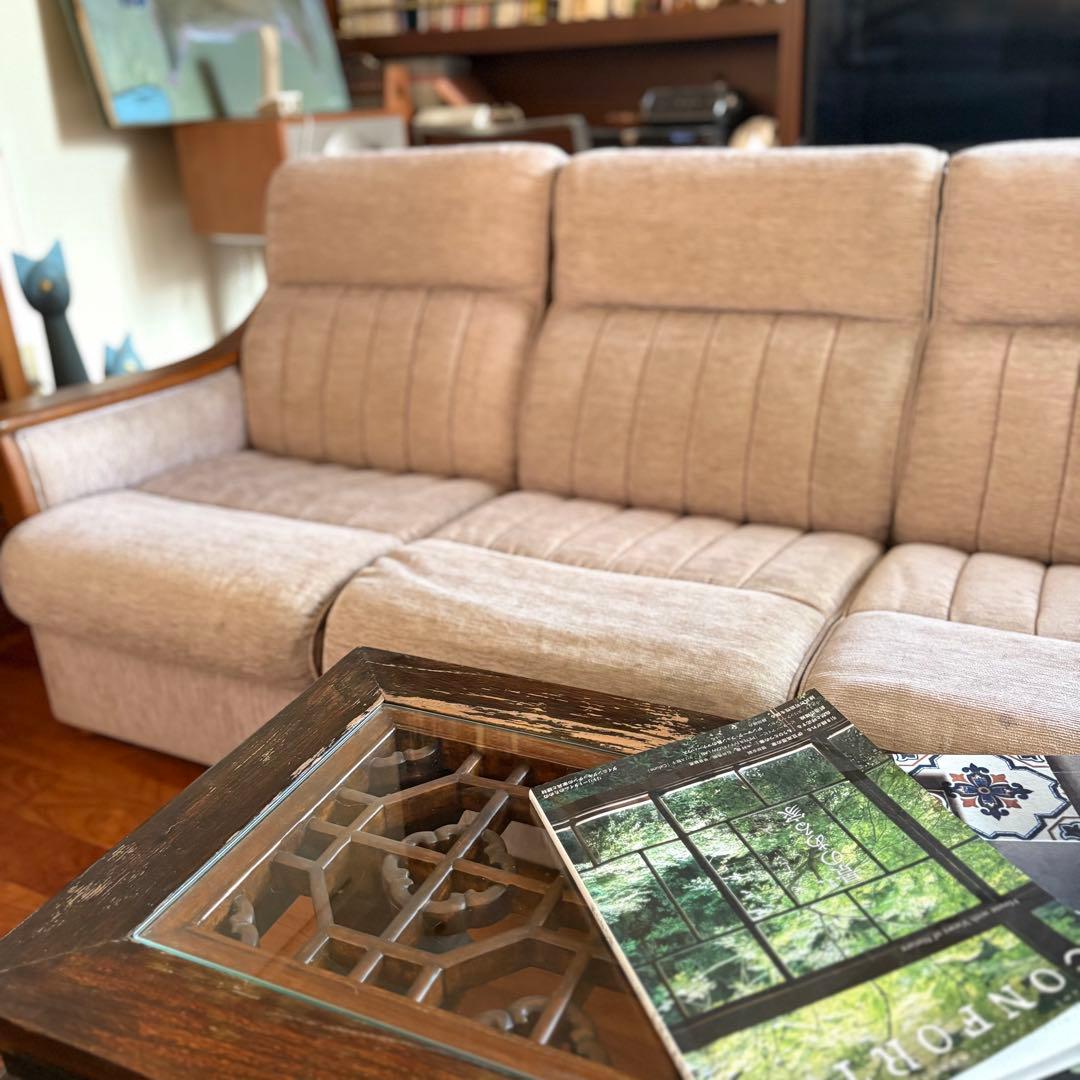 【送料無料】karimoku カリモク ソファ 3人掛け ビンテージ