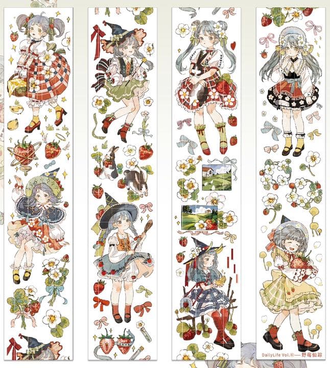 M1046.Daily Life手帳 野莓仙踪マスキングテープ PET 3m