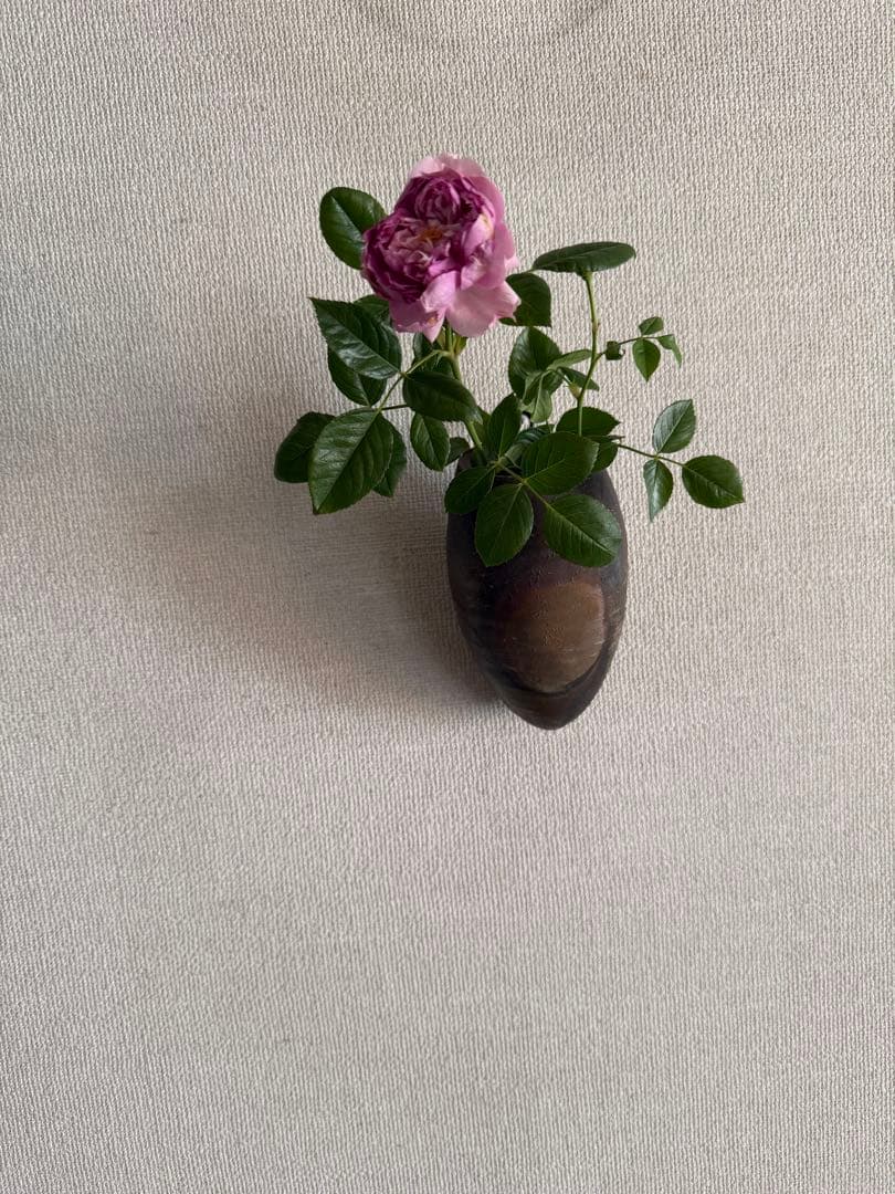 木村隆男作 備前焼 掛け花入れ 木箱付き