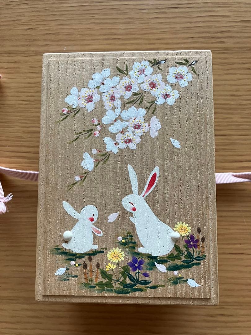 箱藤商店　桐のお針箱（小） 〈うさぎと桜〉