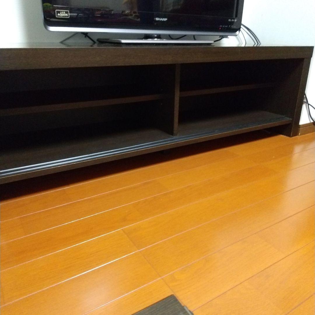 テレビ台 75型もOK 木製 ダークブラウン収納付き3月末頃迄の