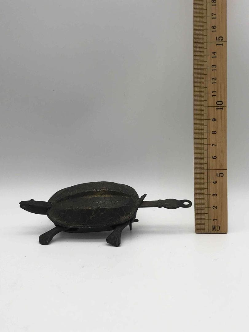清朝民国 亀 カメ 鍵 銅鍵 四本足動かせる 手工 時代物(F-11)