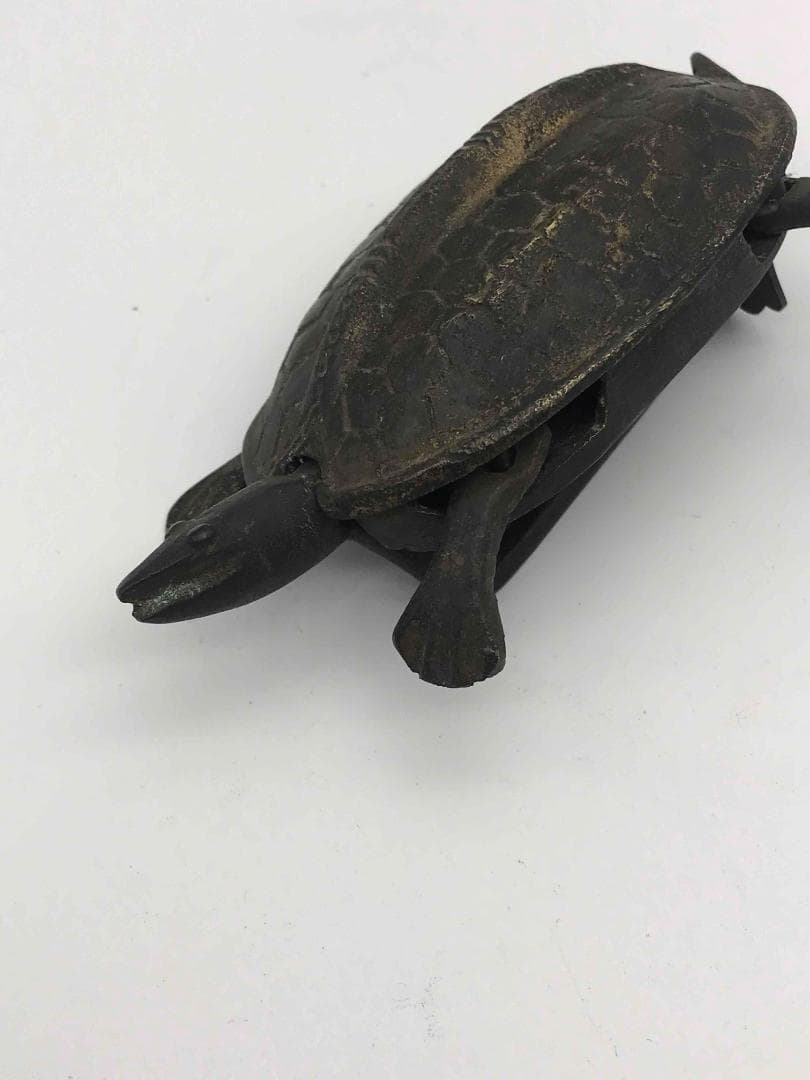 清朝民国 亀 カメ 鍵 銅鍵 四本足動かせる 手工 時代物(F-11)