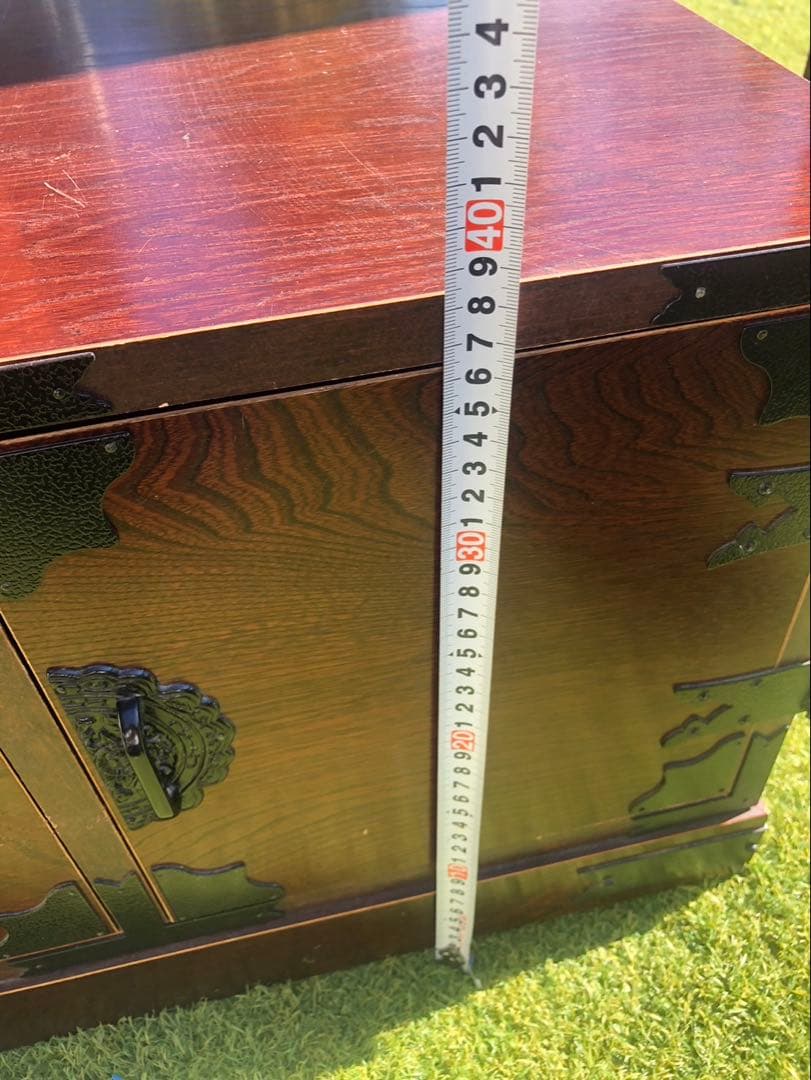 引取限定 愛知県稲沢市】階段箪笥 和タンス 階段型 6引き出し ダーク