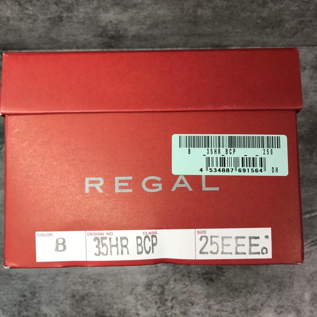 【極美品】リーガル 35HR 幅広25cm 3E 防水 ストレートチップ 黒