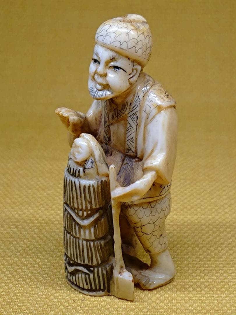 人形 天然素材 彫刻 彫像 根付 置物 インテリア 工芸品 美術品 A2825