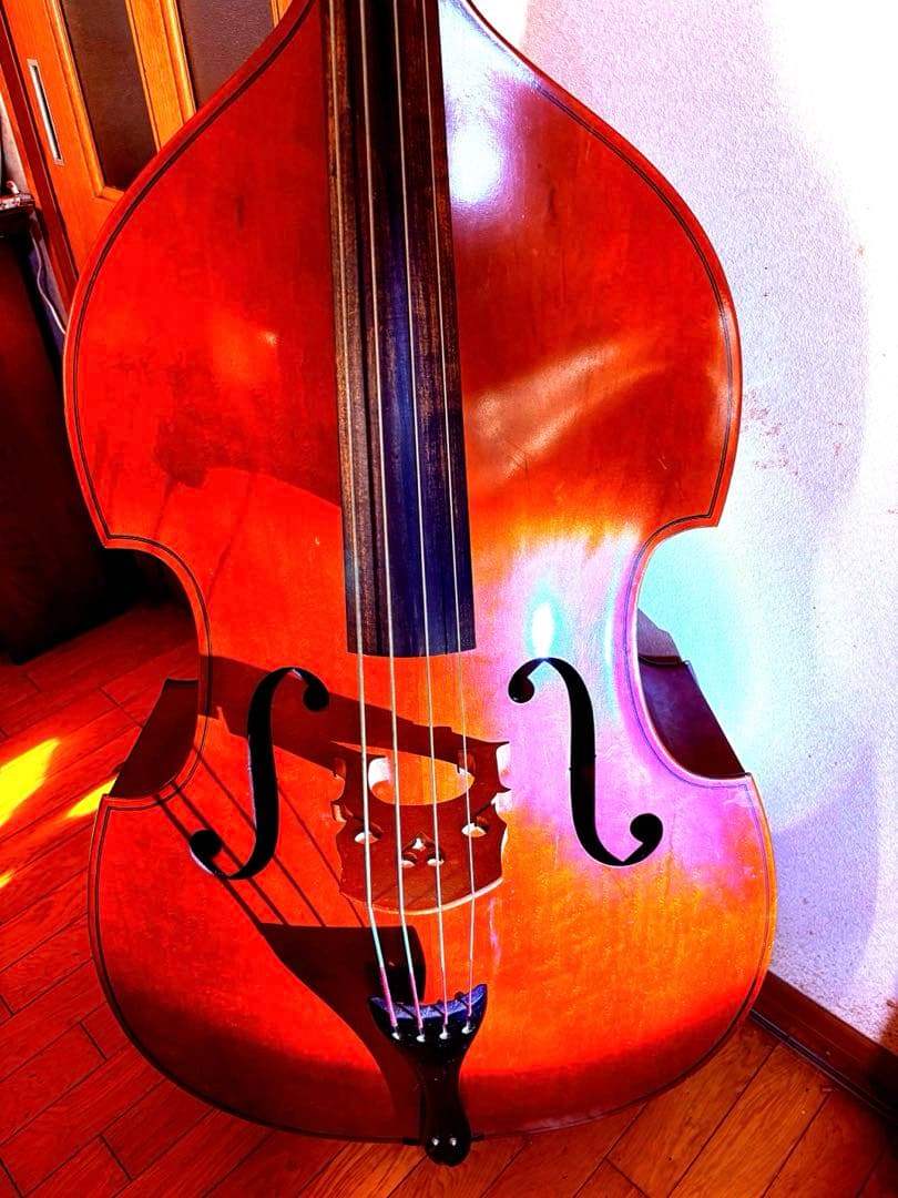 至宝・45年物]Chakiウッドベース(コントラバス)京都茶木ビンテージ