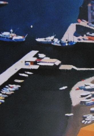 吉崎道治、【ソレント】、希少な額装用画集より、新品額装付