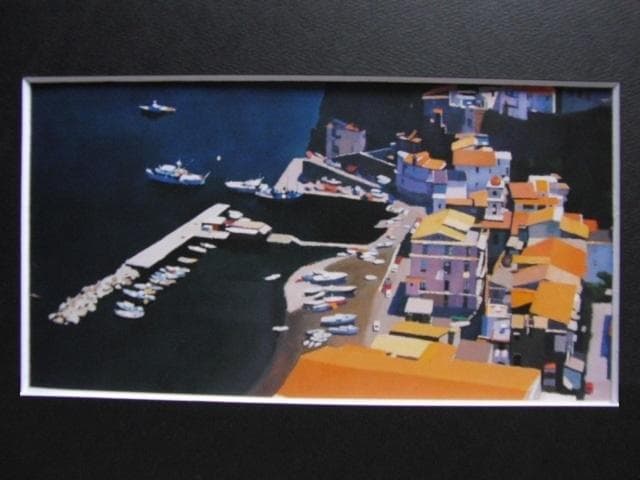 吉崎道治、【ソレント】、希少な額装用画集より、新品額装付