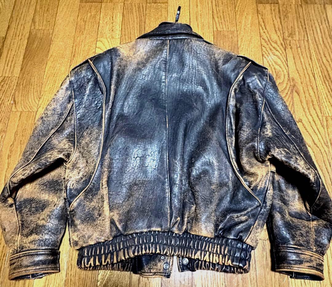 雰囲気抜群‼️羊本革短丈ライダースジャケット 革ジャン レザージャケット