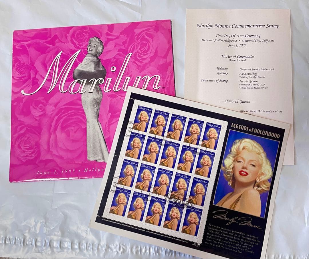 アメリカ切手 マリリン・モンロー 記念切手シート 1995年 初日印