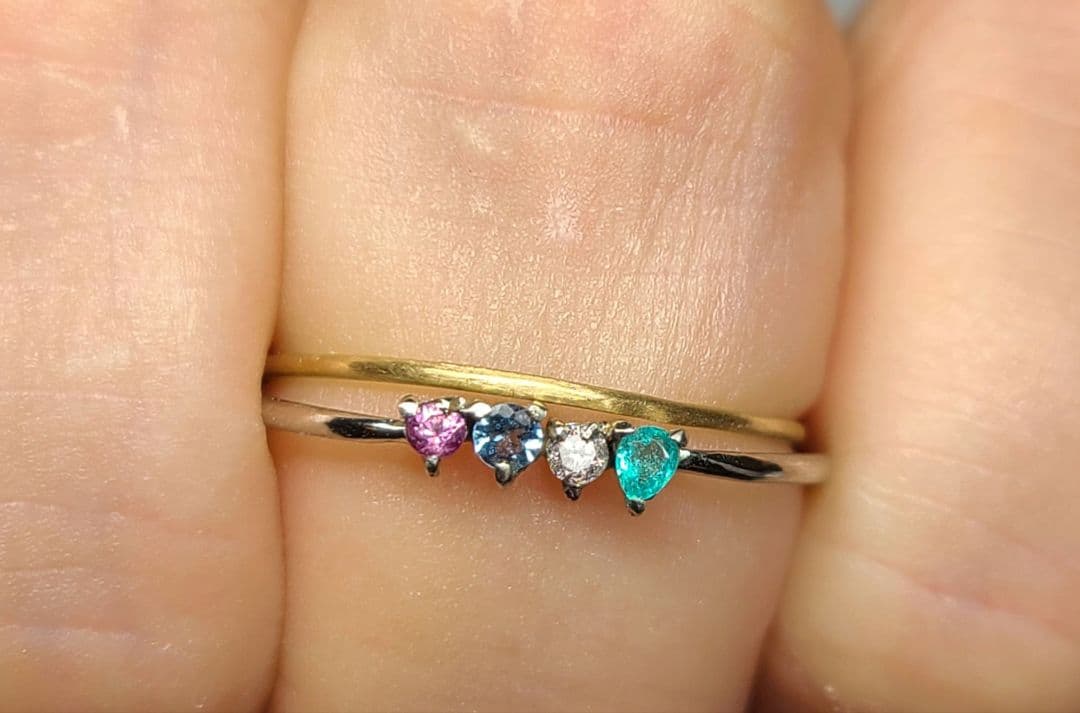 1本でも重ねづけにも可愛いです!!☆18金プレーンリング、マット