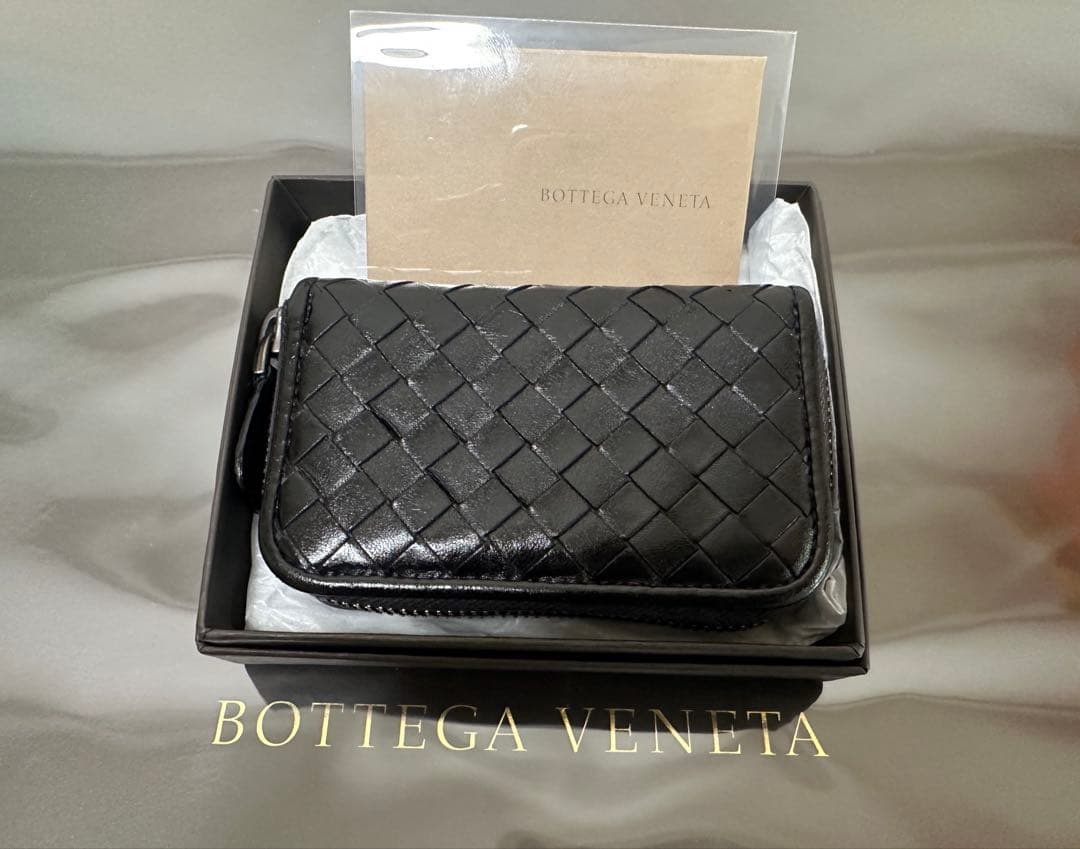 【付属品付】ボッテガヴェネタ イントレチャートケース/ラム/黒/1️⃣✨✨✨