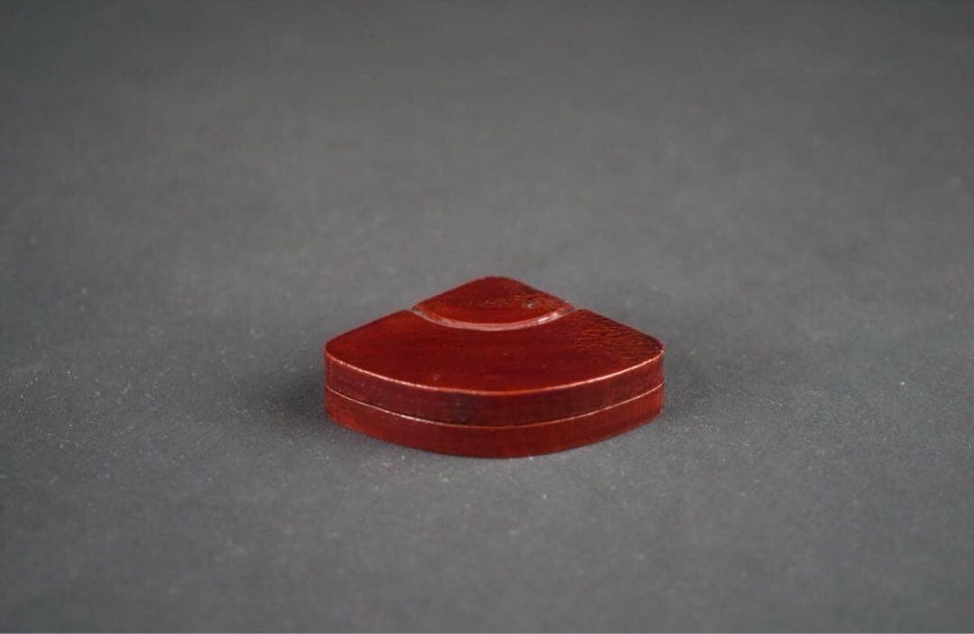 七代 山本春正（正徳）造 溜塗扇形香合 共箱 茶道具 江戸中期～明治 時代 名工