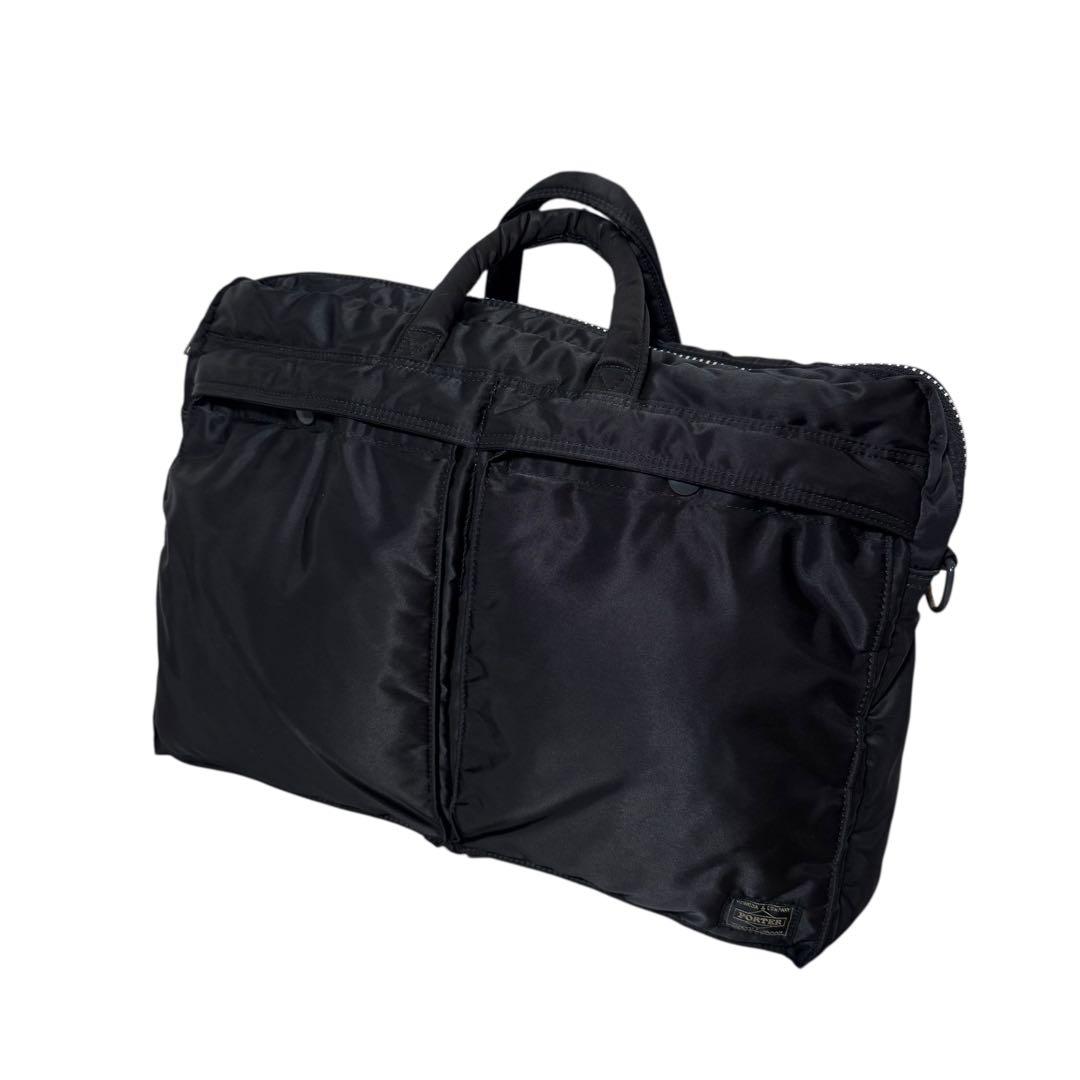 【美品】 ポーター タンカー ブリーフケース ブラック ナイロン 黒
