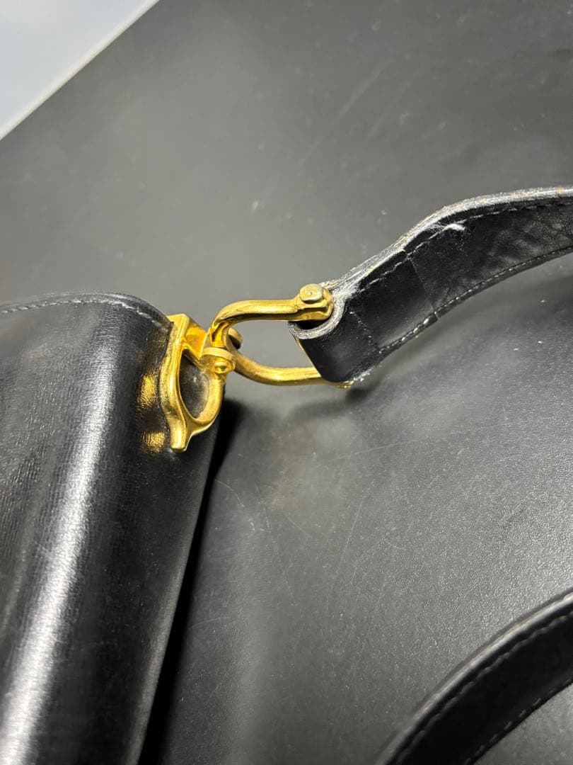 セリーヌ ワンショルダーバッグ レザー CELINE 馬車金具 フラップ