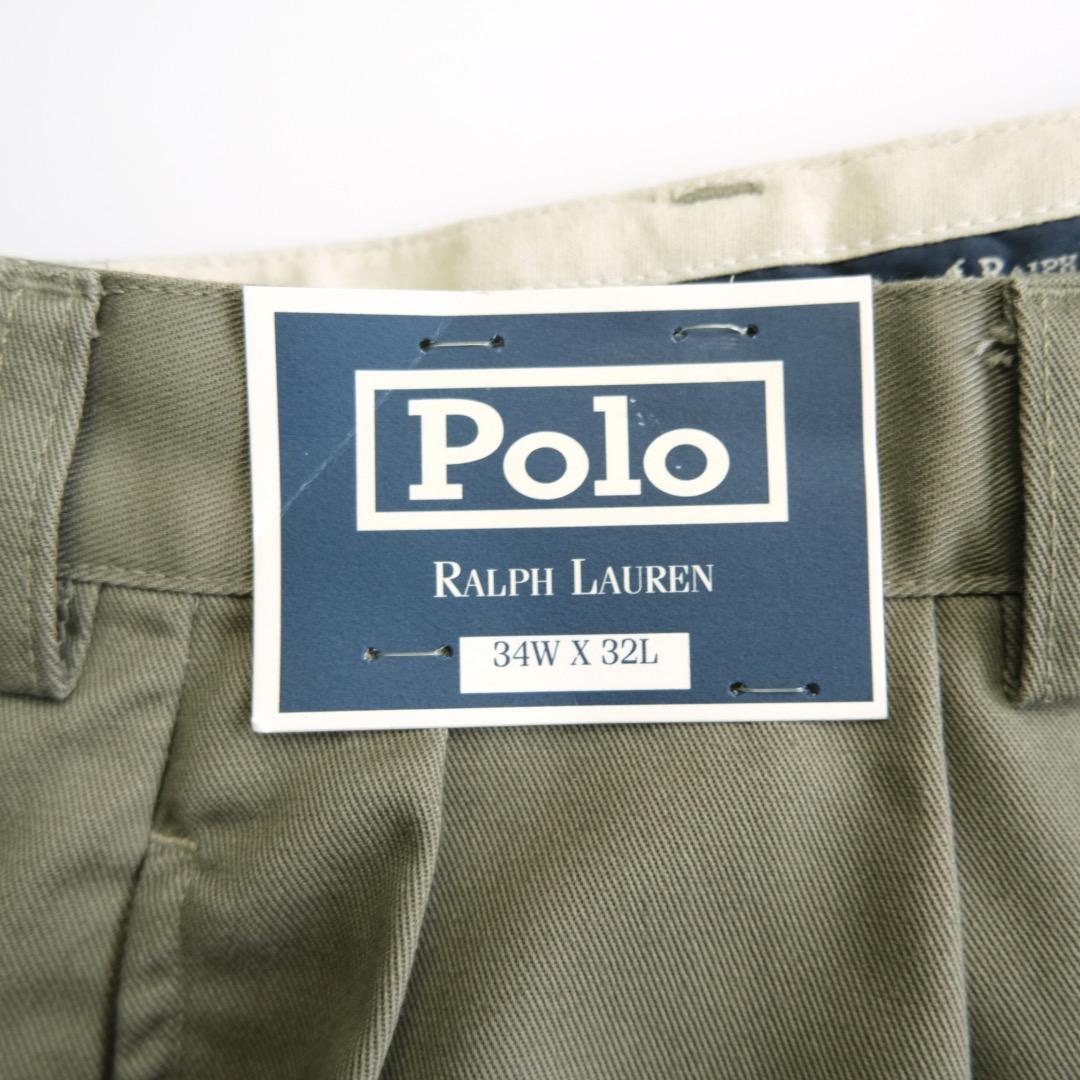 ラルフローレン 90s ツータックチノパンツ 34×32 デッドストック