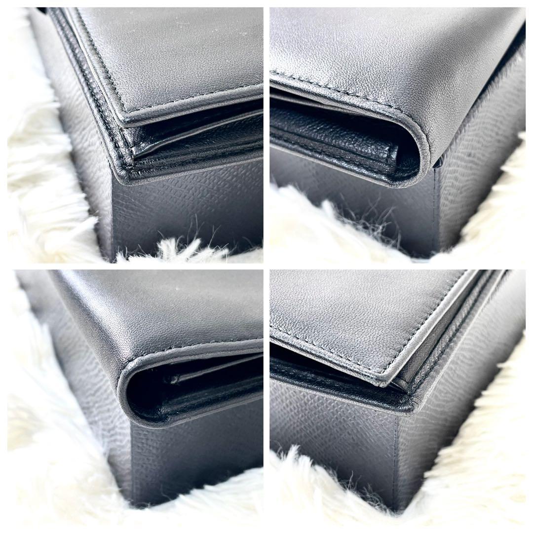 ロエベ LOEWE 長財布 折り財布 シープスキンレザー ブラック 黒