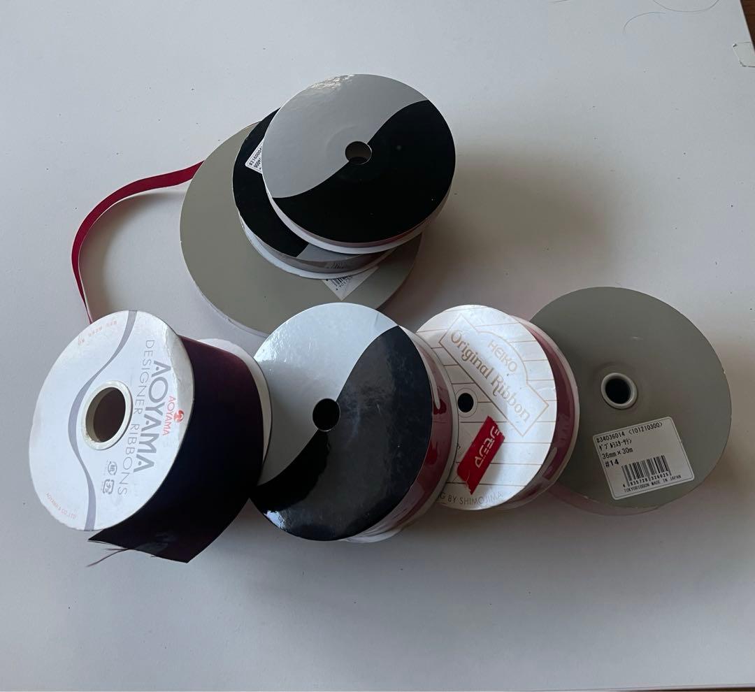 3万円相当！】サテンリボン レッド ボルドー 新品含む 6巻セット