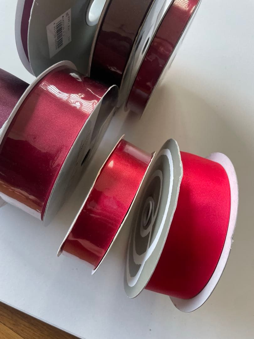 3万円相当！】サテンリボン レッド ボルドー 新品含む 6巻セット