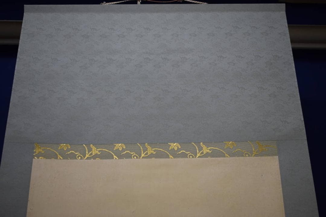 真作/景文/牛に人物宴図/農耕図/布袋屋掛軸HI-56