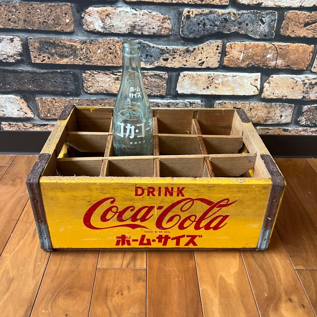 昭和レトロ コカ・コーラ 瓶ケース 木製ケース 12本収納 アンティーク