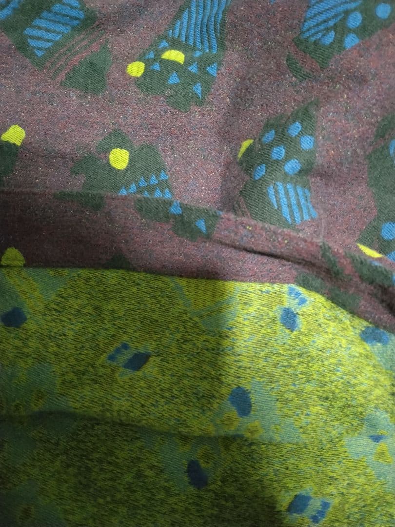 センソユニコ　あん吉　ガウチョパンツ　パンツ ブラウン・青・緑模様