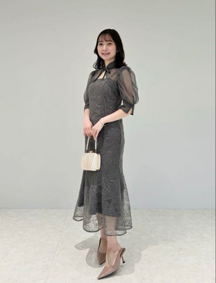 LEJA パーティードレス 結婚式 パーティドレス グレー ボレロ