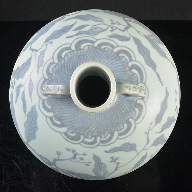 中国 青花 果実文 双耳天球瓶 合わせ箱付 M R5232B - alnobala.ae