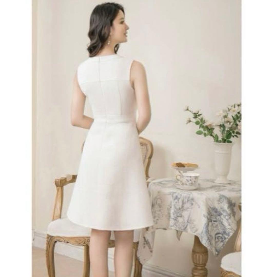 美品　erukei エルケイ　ツイードワンピース　白　銀座クチュール　ホワイト