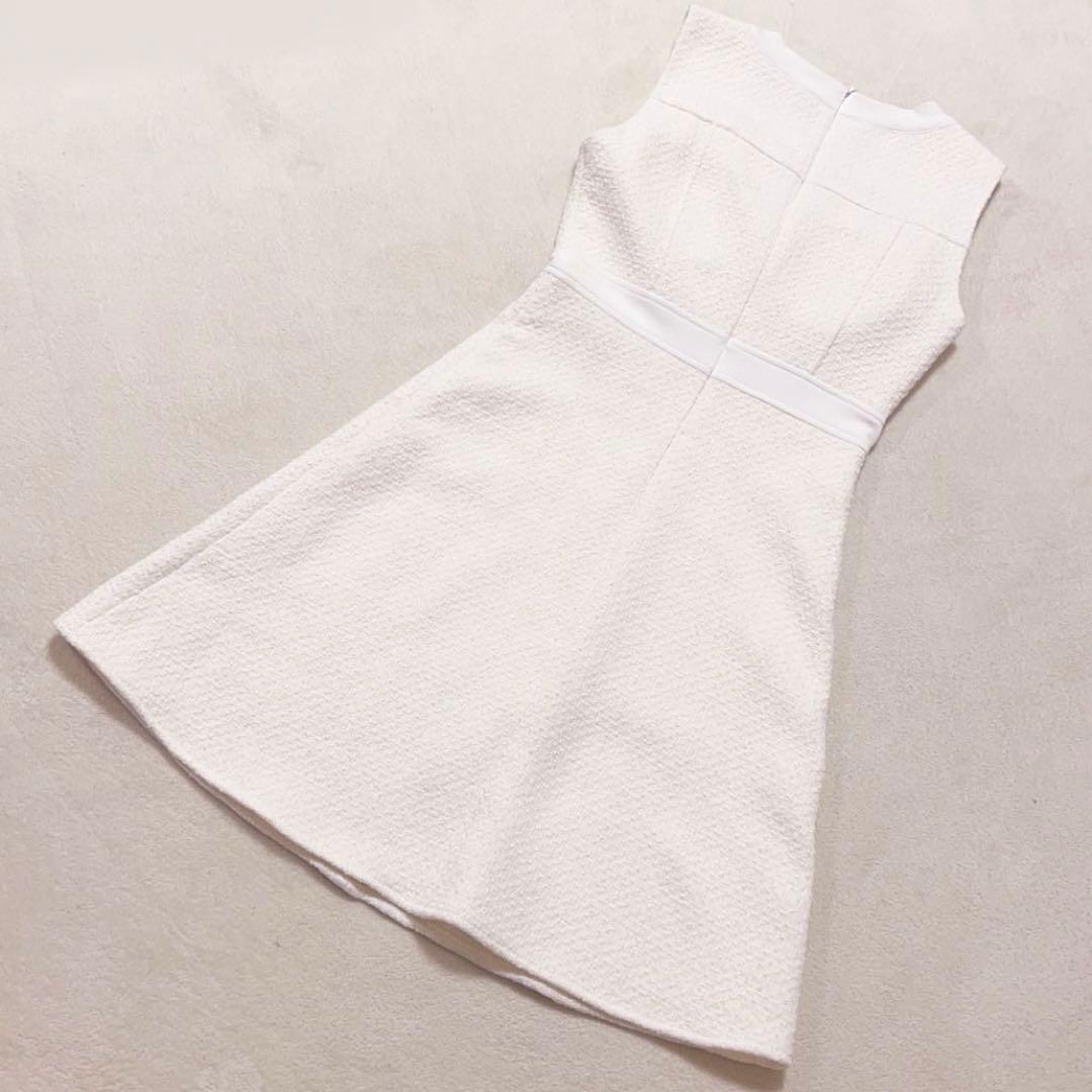 美品　erukei エルケイ　ツイードワンピース　白　銀座クチュール　ホワイト