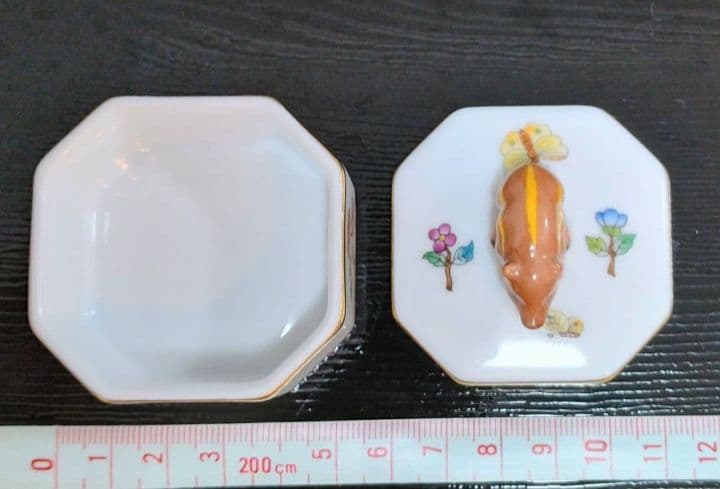 ヘレンド 干支 猪 亥 ウリボウ 瓜坊 ボンボ二エール 小物入れ 1点 八角