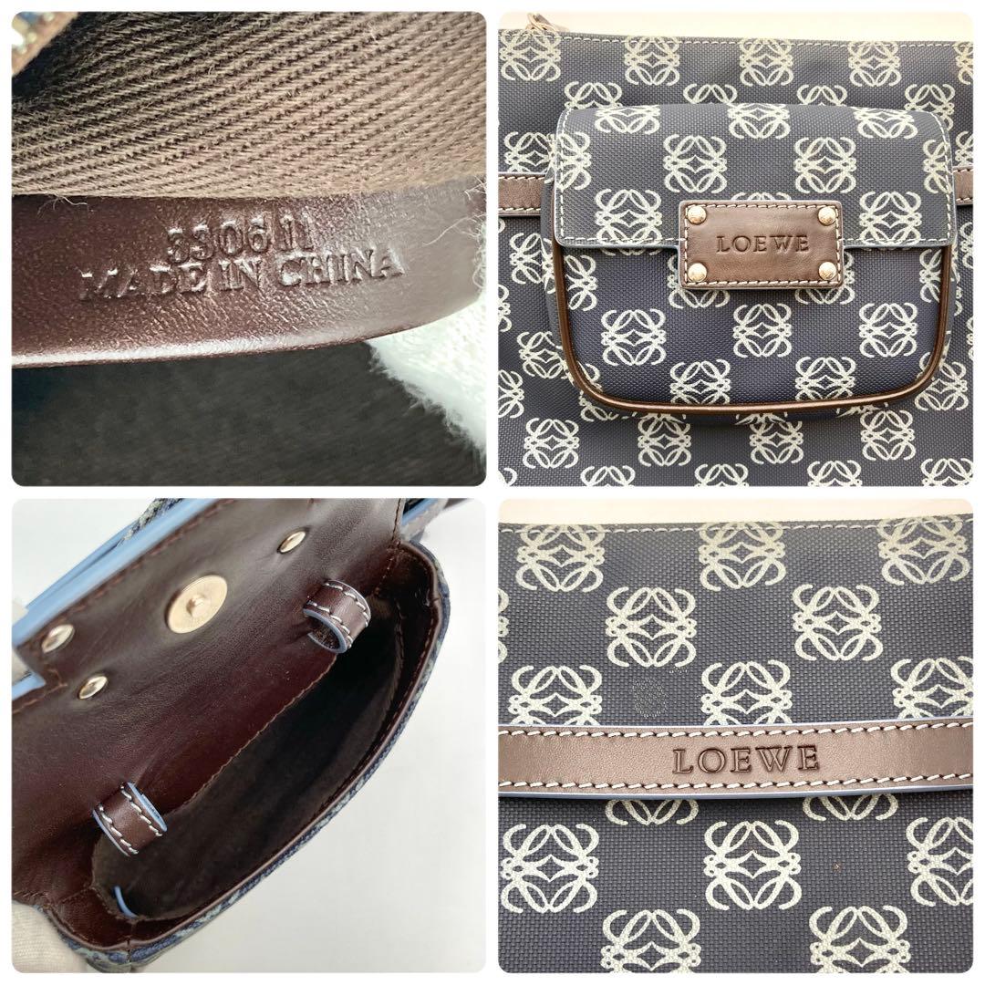 fumiko✨ LOEWE ショルダーバッグ リピートアナグラム 紺色