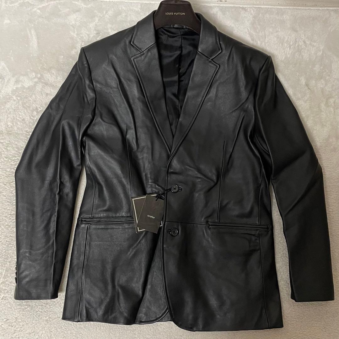新品 LICORICE リコリス アウトレット ラムレザーテーラードジャケット