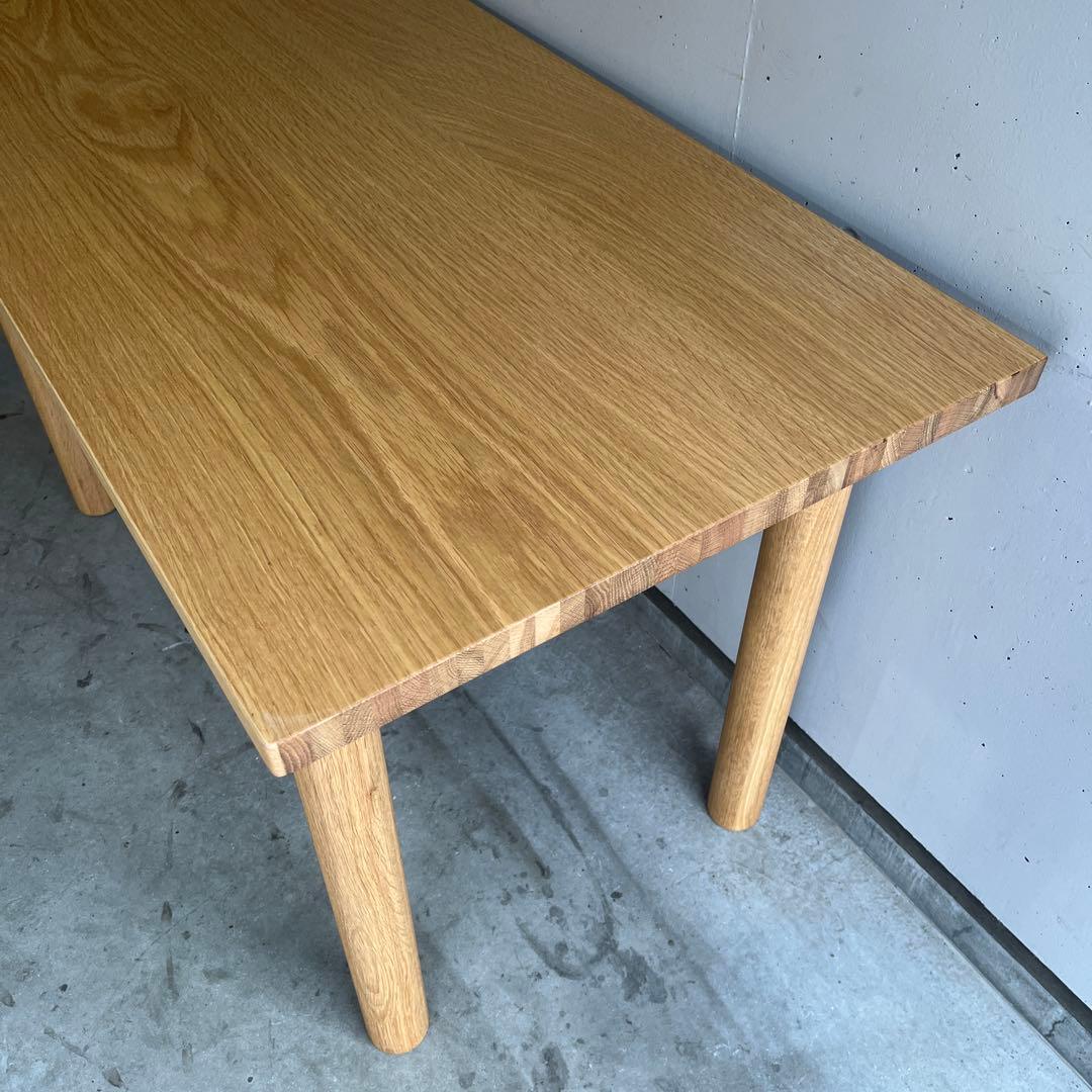 美品・廃盤希少★無印 板と脚でできた木製テーブル・オーク材・幅１２０ｃｍ