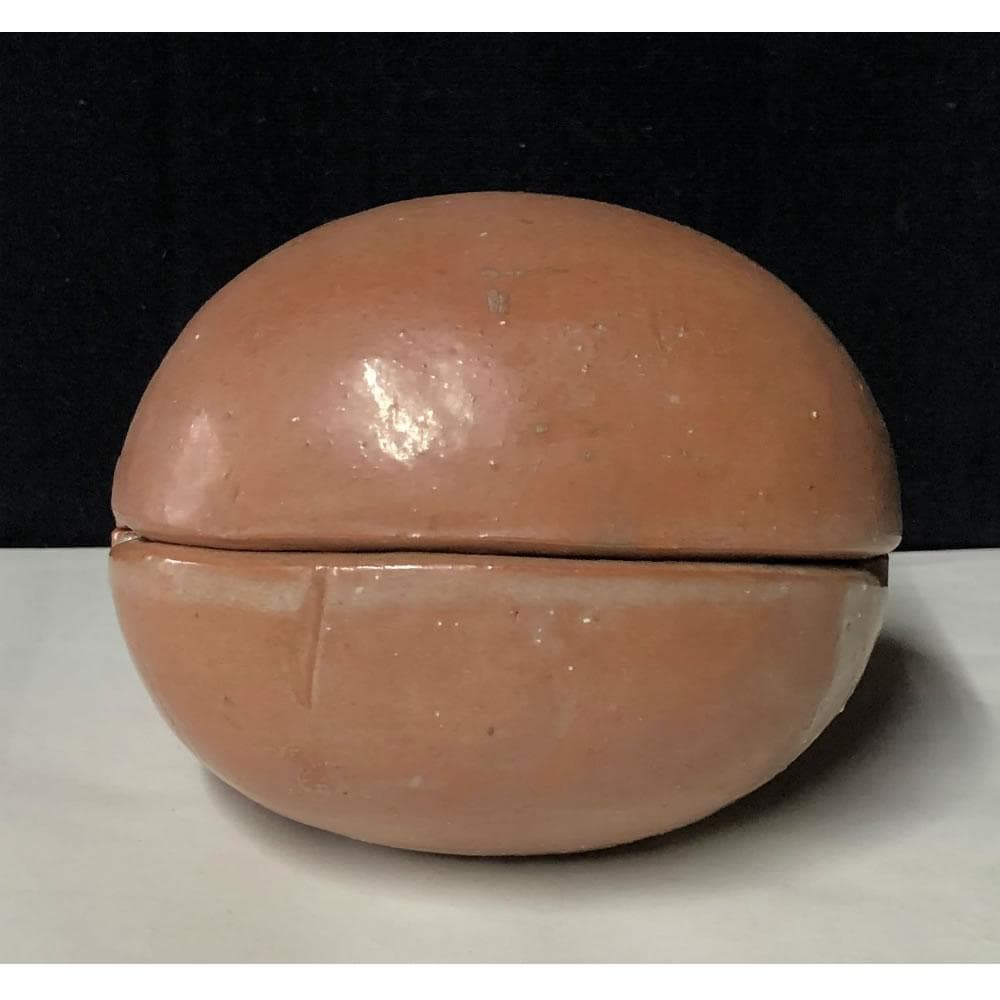 e1091 赤楽 木魚香合 在銘 共箱 香合 茶道具