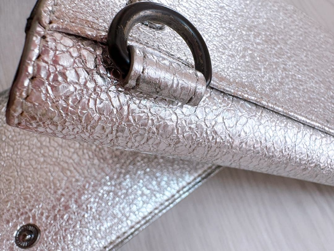 DIESEL ディーゼル ショルダー バッグ ロゴ シルバー 財布