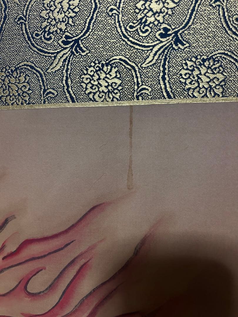 希少品・額装付 不動明王 仏画 アンティーク 130cm×60cm 開運・魔除け