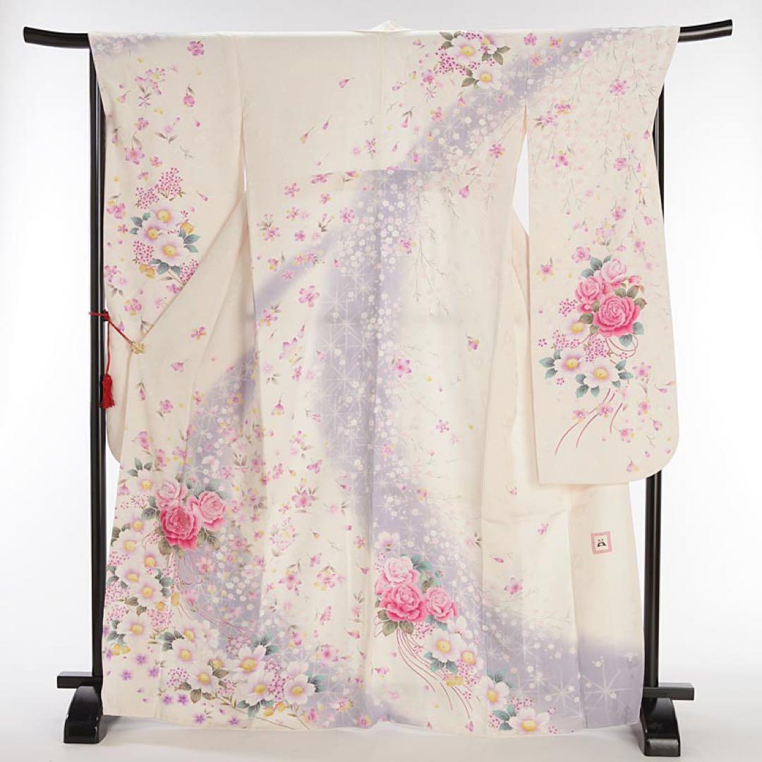 逸品 振袖7点フルセット 金駒刺繍 豪華金彩 鴛鴦 四季草花文様 成人式