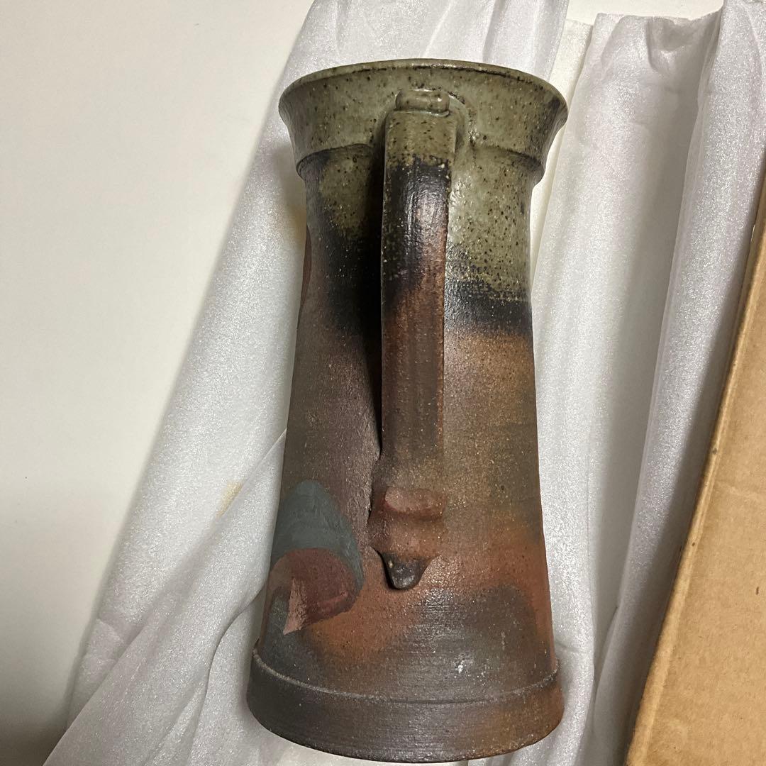 益子焼　ジョゼ　ファロンバ　ピッチャー 把手壺 花器