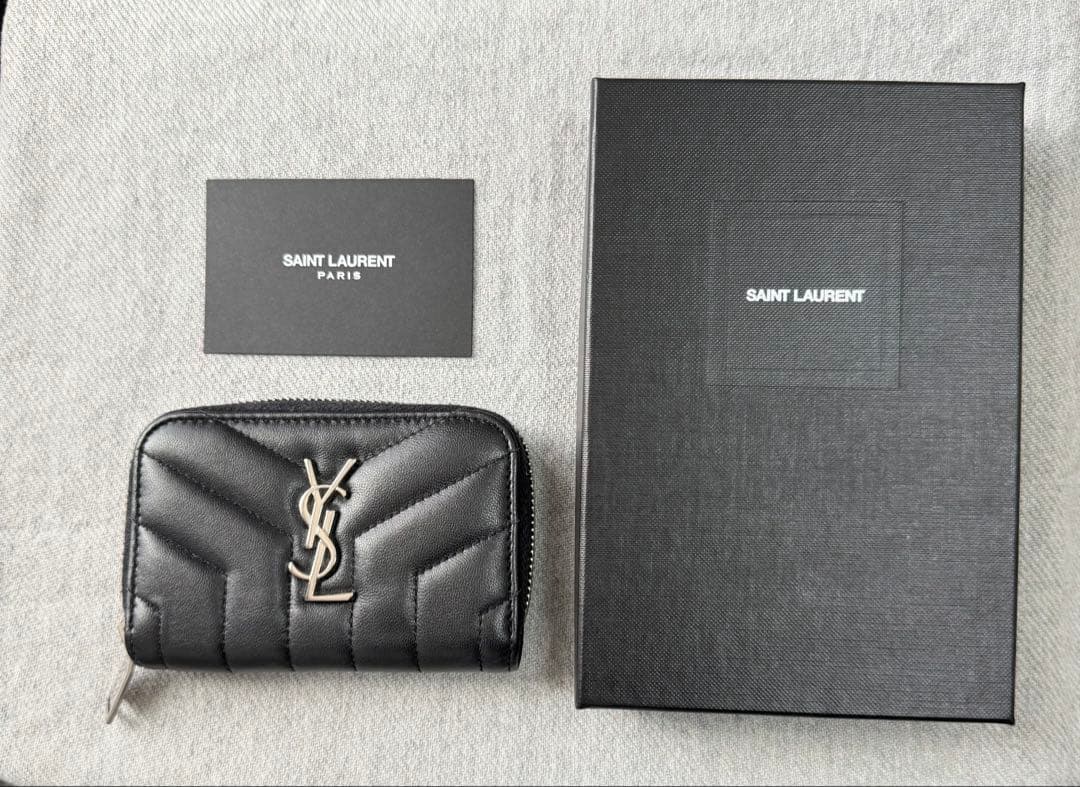 SAINT LAURENT YSLロゴ ケース ラウンドジップ　ブラック