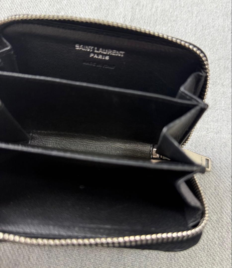 SAINT LAURENT YSLロゴ ケース ラウンドジップ　ブラック