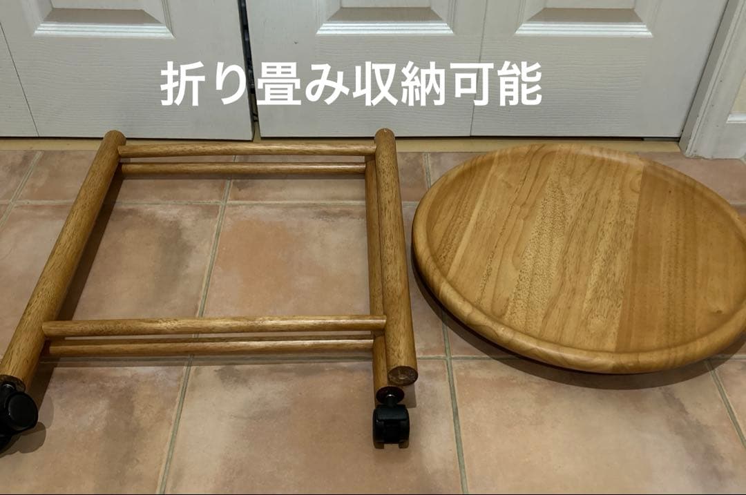 manikoさま専用】北欧デザイン 木製 サイドテーブル キャスター③付き