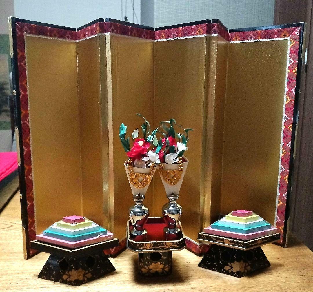 雛人形　親王飾り　希少「平安春峰」作　本格:京雛仕立て　お道具付き