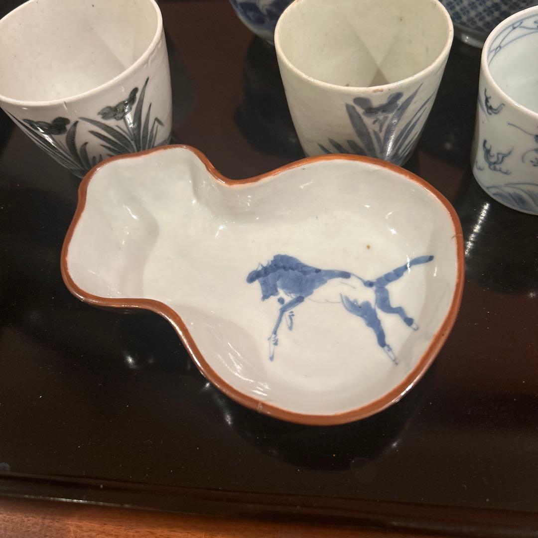 古伊万里 瓢箪型 馬絵図 江戸中期