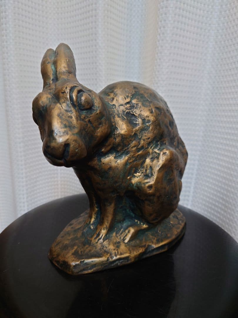 貴重レア品】北村西望 兎（うさぎ） ブロンズ像 爽風 アンティーク