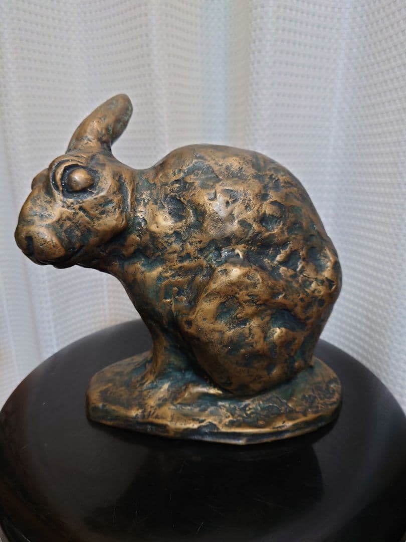 貴重レア品】北村西望 兎（うさぎ） ブロンズ像 爽風 アンティーク