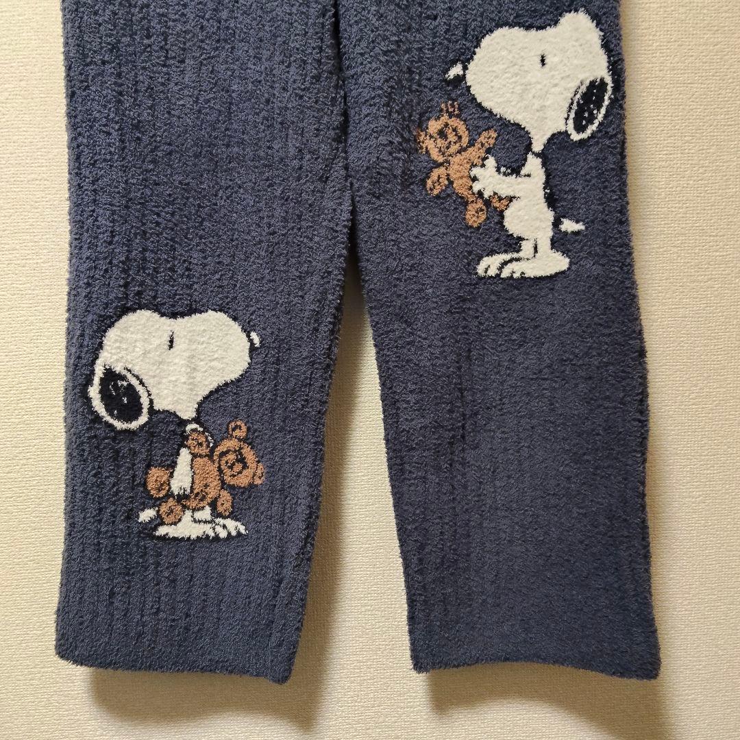 ジェラピケ SNOOPY コラボ テディベア もこもこ ロング パンツ 紺 新品