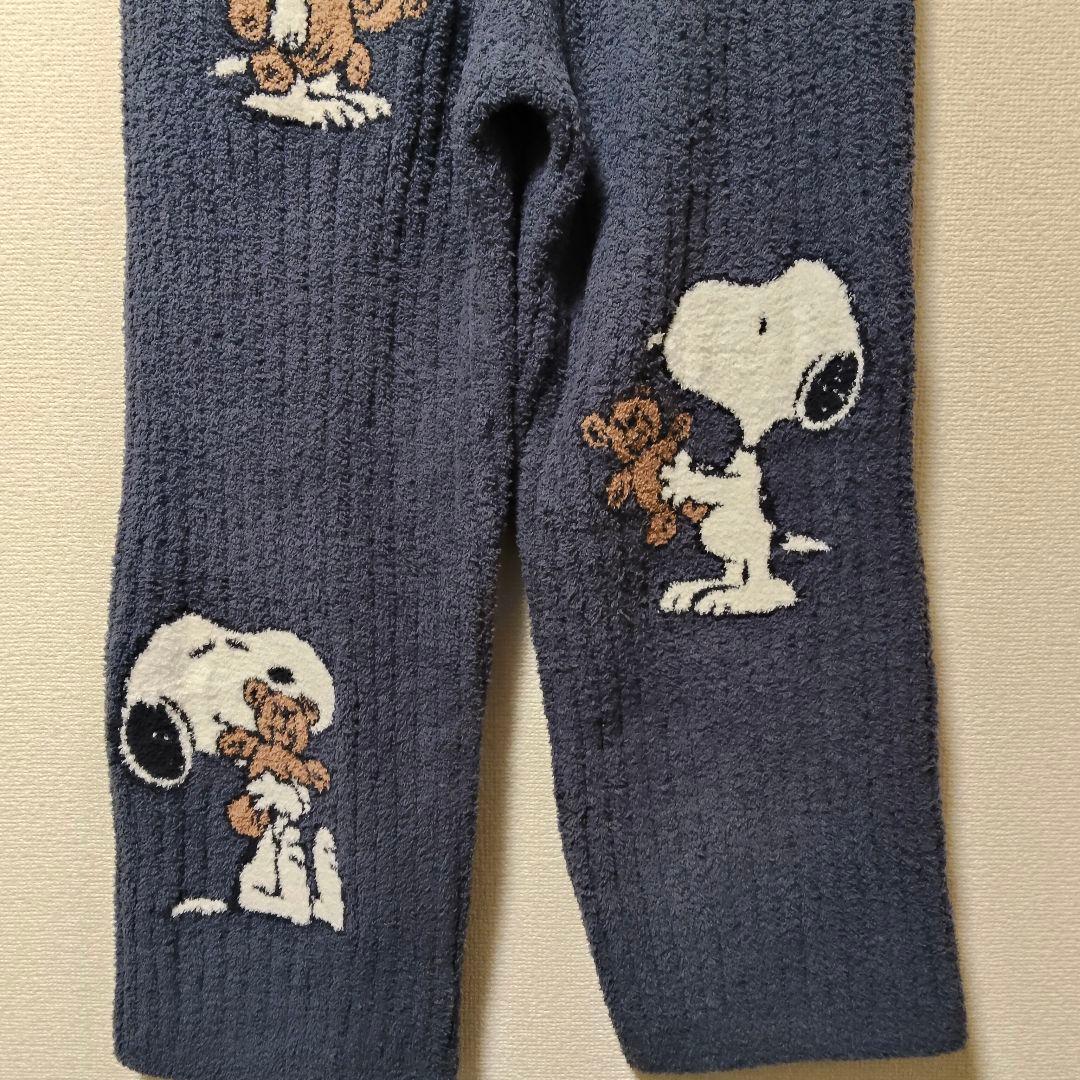 ジェラピケ SNOOPY コラボ テディベア もこもこ ロング パンツ 紺 新品