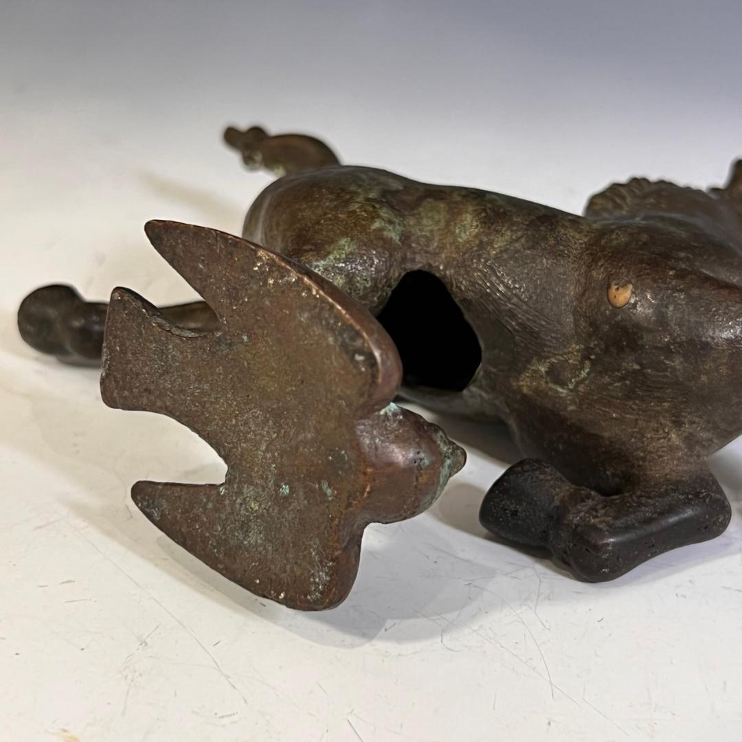 博物館級 東漢時代 古青銅馬踏飛燕 古賞物 古漢 置物 古
